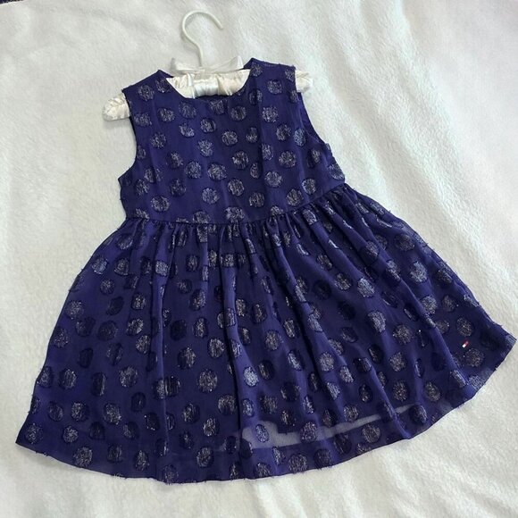 Tommy Hilfiger Girls Dress 2T – Purple Glitter Polka Dot Party Dress | EUC - Picture 3 of 7